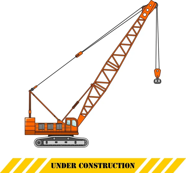 Crane. Tunga entreprenadmaskiner. Vektor illustration — Stock vektor