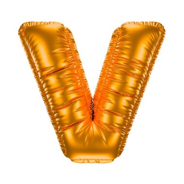 3d Altın Metalik Balon Mektubu