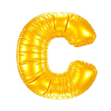 3d Altın Metalik Balon Mektubu