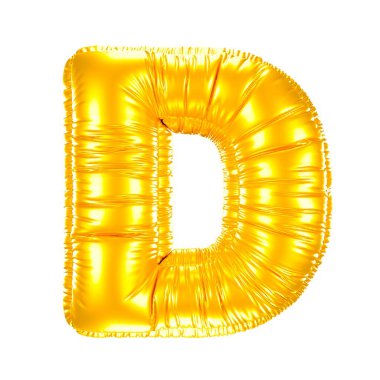 3d Altın Metalik Balon Mektubu