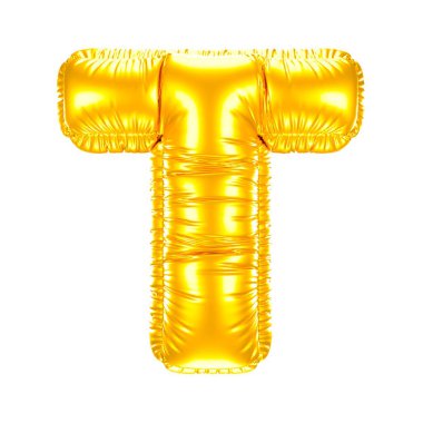 3d Altın Metalik Balon Mektubu