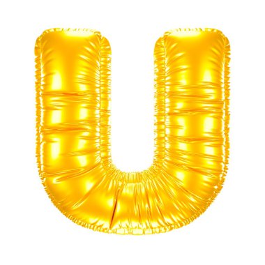 3d Altın Metalik Balon Mektubu