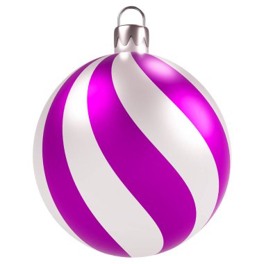 Violet ve Beyaz Çizgili Noel Balosu Süslemesi