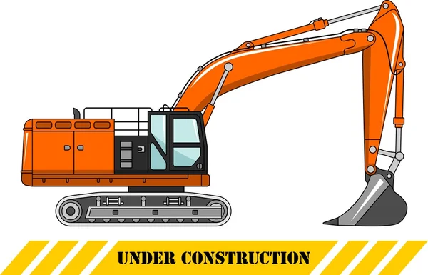 Excavadora. Máquina de construcción pesada. Ilustración vectorial — Vector de stock