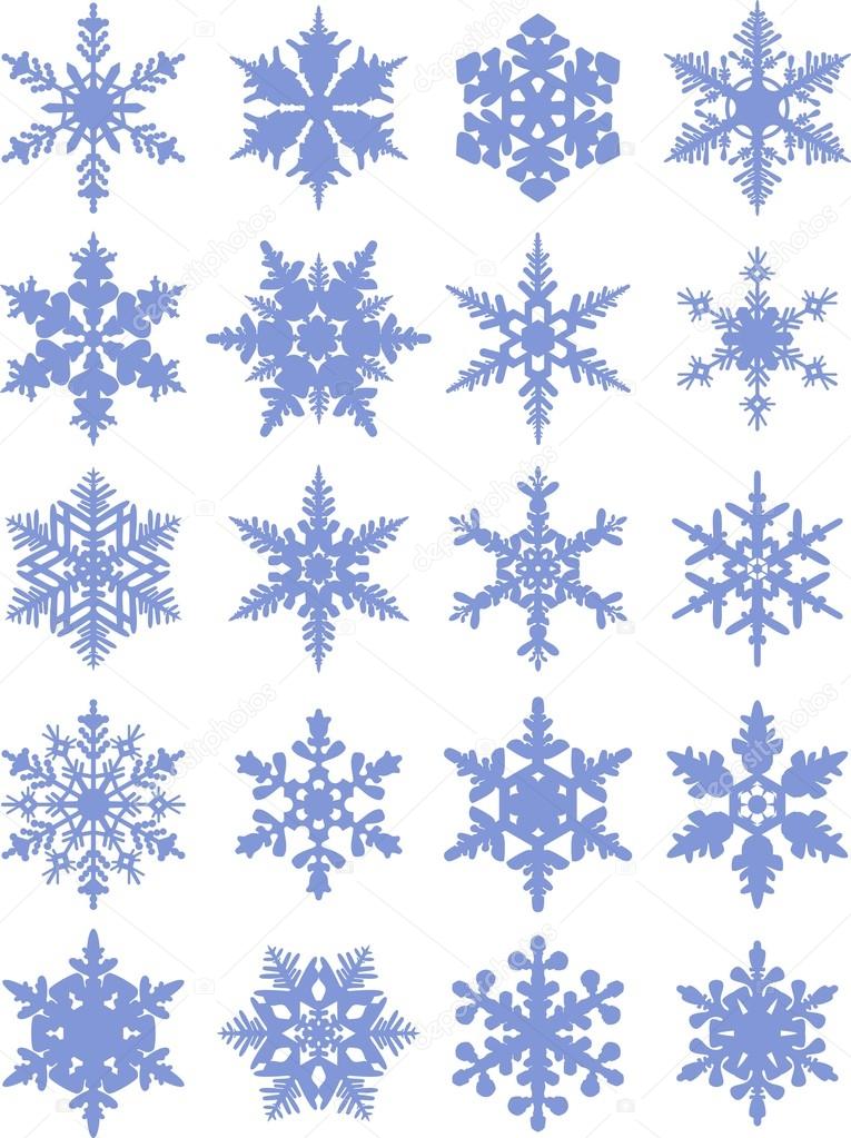 Snowflakes icon collection. Vector shape.