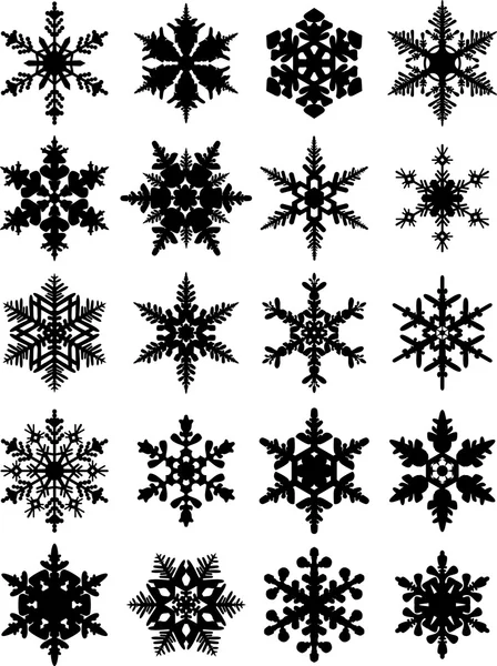 Copos de nieve icono de la colección. Forma vectorial . — Archivo Imágenes Vectoriales