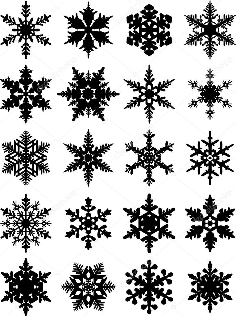 Snowflakes icon collection. Vector shape.