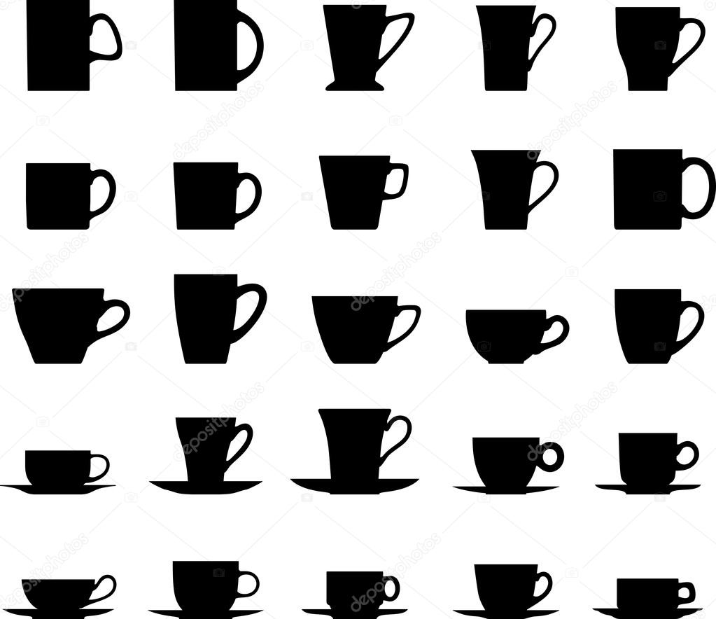 Set Of Different Silhouettes Tea Cups Isolated On White Background Vector Illustration Vector Image By C Yustus Vector Stock