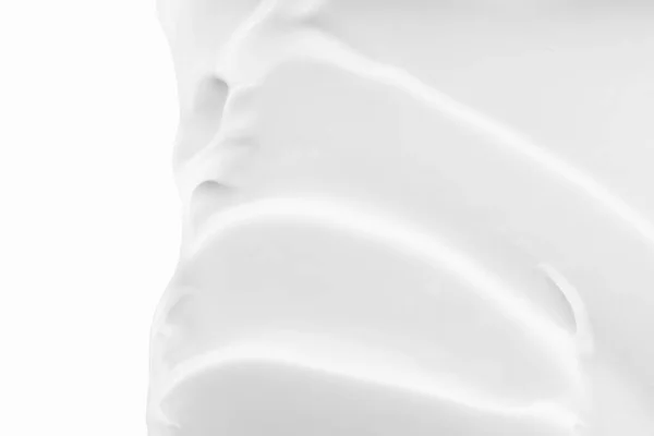 Creme Textur isoliert. Weiße Schönheitscreme Lotion Swatch, Sonnencreme kosmetischen Abstrich Hintergrund. Cremiges Hautpflegemousse-Produkt. — Stockfoto
