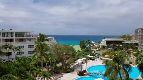 Sint Maarten Philipsburg April 2021 Utsikt Över Sonesta Maho Beach — Stockvideo
