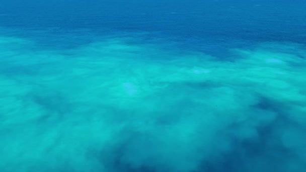 Mooie Blauwe Oceaan Coco Cay Eiland — Stockvideo