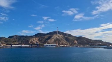 İspanya Murcia Jan 4 2024 Marina Sahil Kenti Limanı Parlak Mavi Gök Altında