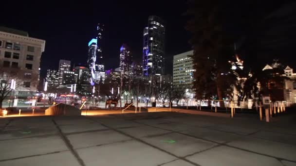 Calgary Alberta Canada March 2021 Wide Angle Panning Motion Empty — Stock Video