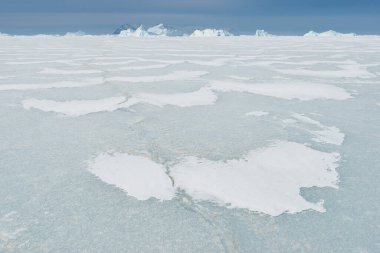 Donmuş denizin güzel manzarası, Grönland