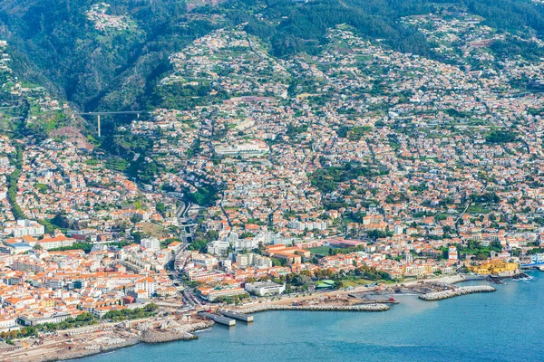 View Sprawling City Water Edge Santa Cruz Madeira — Stock Photo, Image