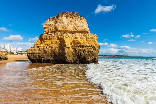 sandy beach in the Algarve of Portugal