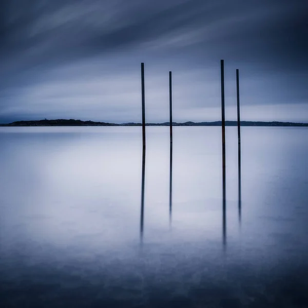 Blick Auf Die Wasseroberfläche See Nebel — Stockfoto