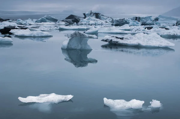 Icebergs Lago Glaciar Islândia — Fotografia de Stock