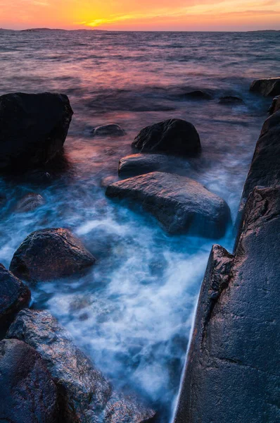 Schöner Farbenfroher Sonnenuntergang Der Küste — Stockfoto