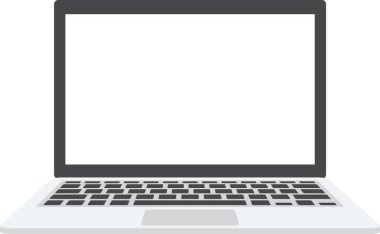 Laptop ekran modeli. Dizüstü bilgisayarın koyu gri rengini sizin için boş ekranlarla açın.