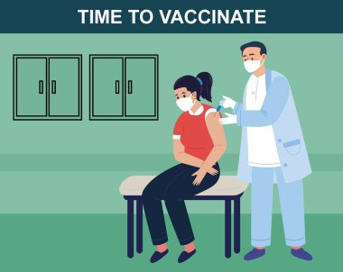 Aşı zamanı geldi. Corona Virüsü, Covid-19 aşı farkındalığı.