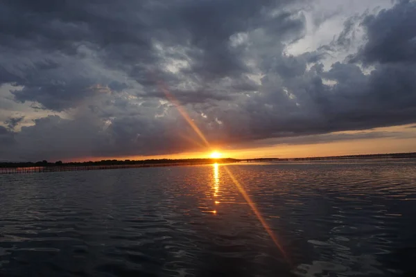 Sonnenuntergang Der Tam Giang Lagune Hue Vietnam — Stockfoto