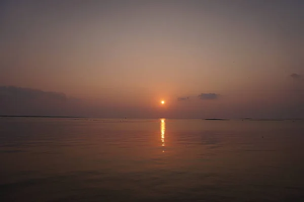 Захід Сонця Вздовж Пляжу — стокове фото