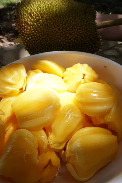 Zralé Voňavé Žluté Jackfruit Sezóna — Stock fotografie