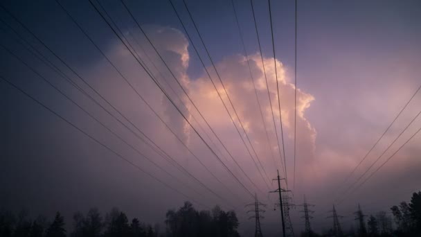 Fumaça de tubos de usina elétrica da cidade — Vídeo de Stock