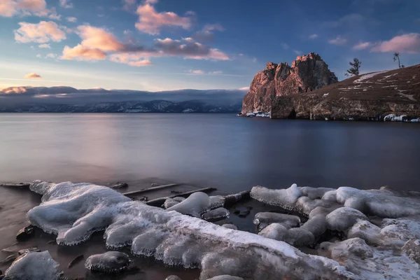 Winter Baikal lake landschap — Stockfoto