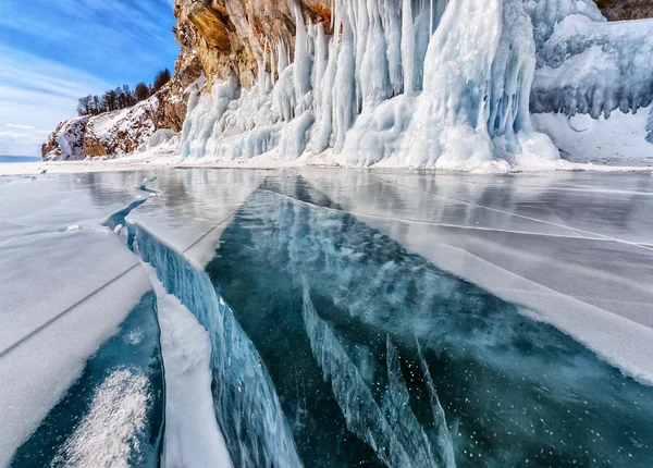 Crack through glacier — Stock Photo, Image