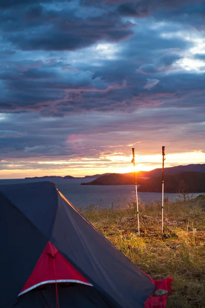 Campamento antes del amanecer — Foto de Stock