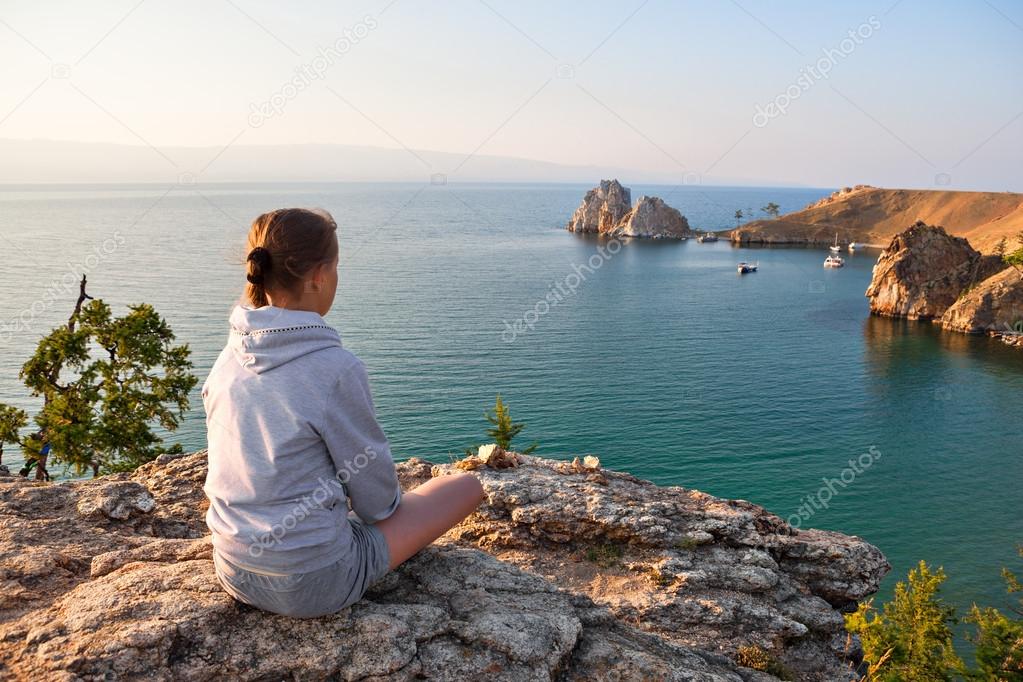 Girl at big lake