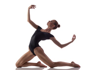 Jimnastik beyaz izole arka plan üzerinde egzersiz