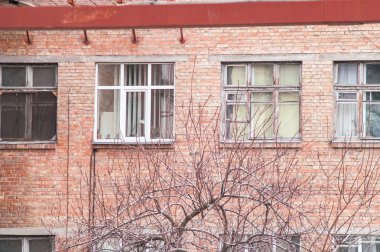 pencere, tuğla eski ev