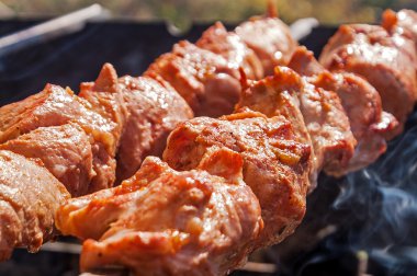 Kızarmış bir şiş şiş kebap 