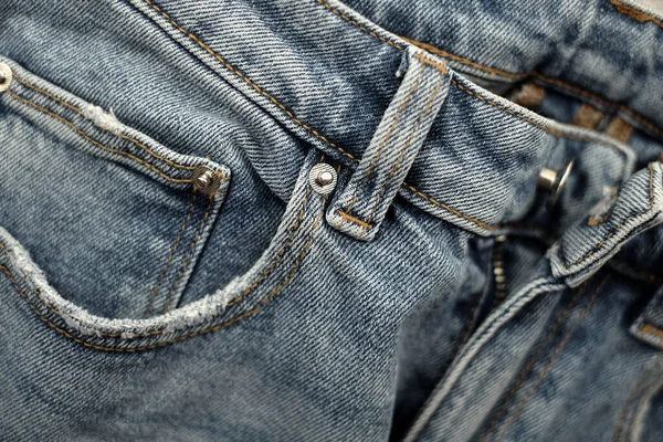 Jeans Close Fashion Details Abstract Background Selective Focus — Stock Photo, Image