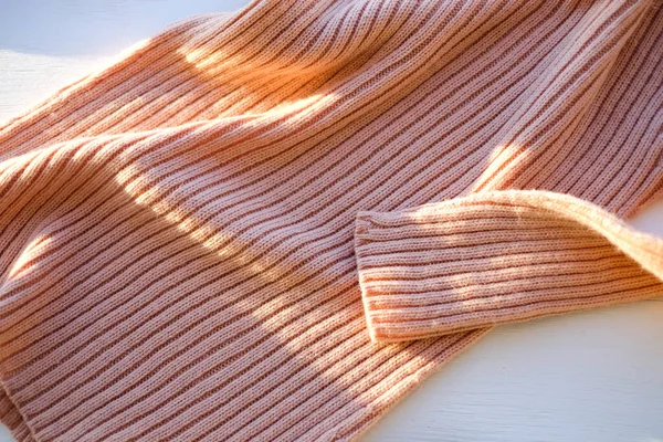 Vestido Malha Textura Bege Fundo Moda Abstrata — Fotografia de Stock