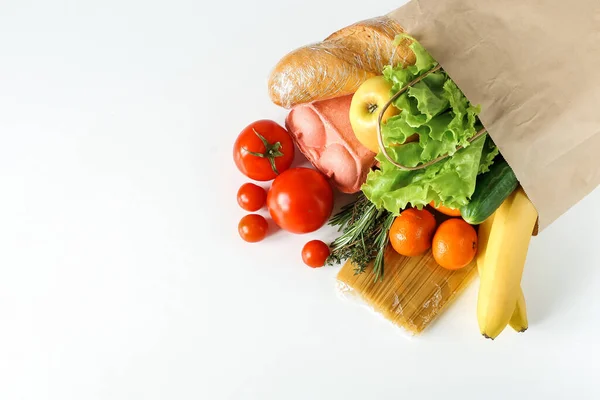 Approvisionnement Alimentaire Livraison Nourriture Par Volotner Marché Sac Papier Avec Photo De Stock