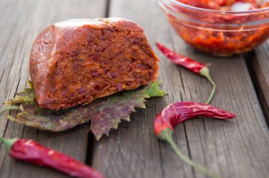 İtalyan Calabria bölgesinin mutfağının tipik baharatlı salamı nduja olarak adlandırılır. 