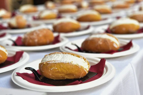 typical cake of the Lazio region in Italy called Maritozzo con la panna