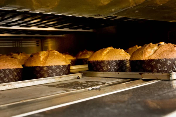 Panettone Natalizio Forno Cucinare — Foto Stock