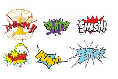 Comic Action Words clipart