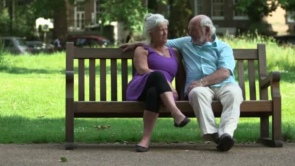 Pareja mayor en park — Vídeos de Stock