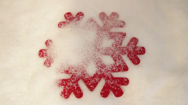 Snow flake covered in snow — Stock Video