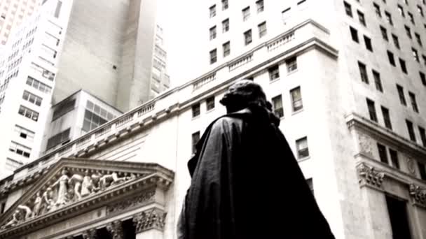 Gebäude der New Yorker Börse — Stockvideo