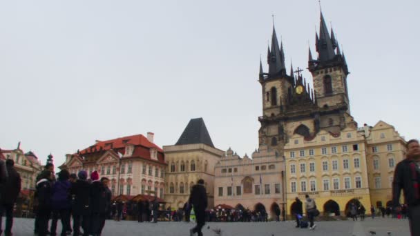 Praag Oude Stadsplein — Stockvideo