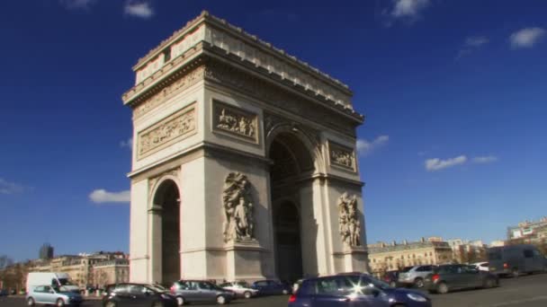 Triumfbågen i Paris — Stockvideo