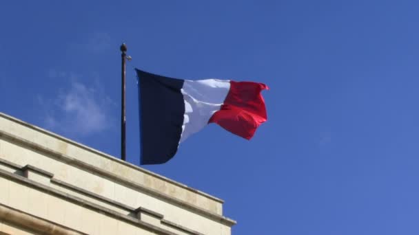 Прапор Франції в вітер — стокове відео