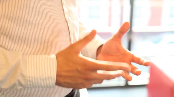 Hands of businessman gesturing — Stock Video